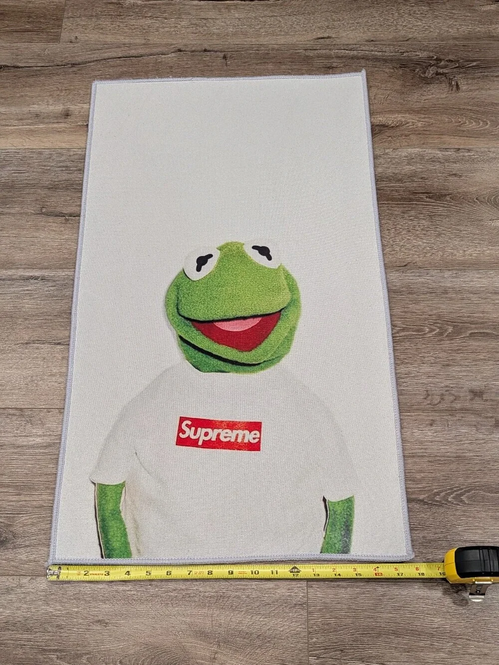 Supreme White Kermit Print Home Accent Rug